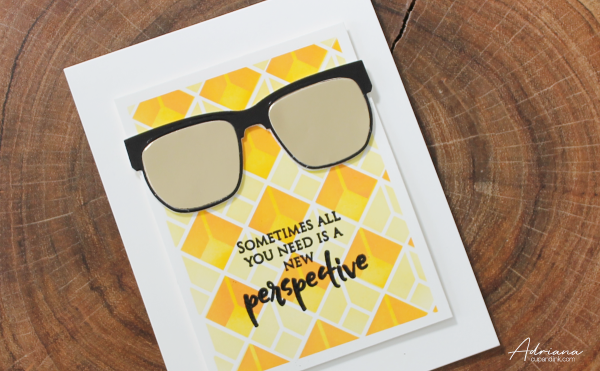 penny black "perspective" stamp set and "glasses" die, card by cupandink.com